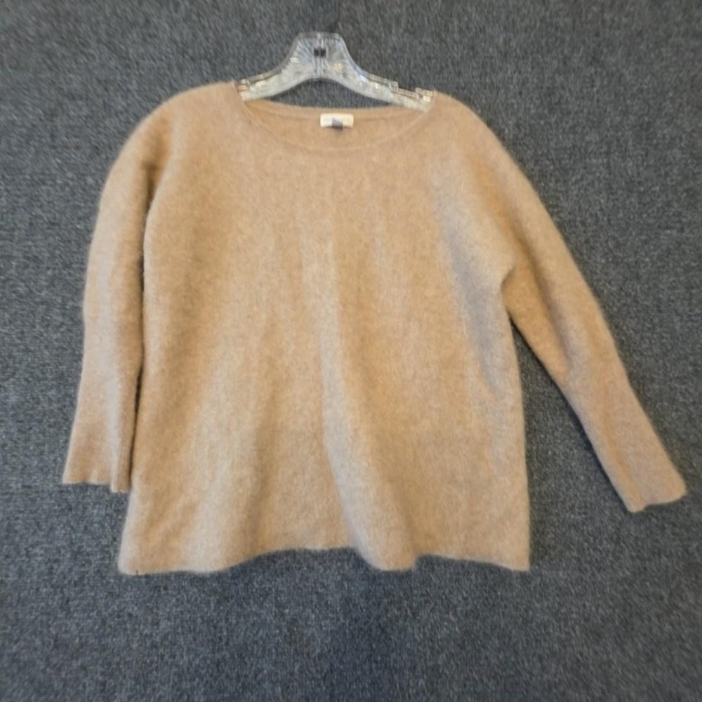 Garnet Hill Sweater Womens Small Beige 100% Cashmere Boat Neck‎ Knit Pullover